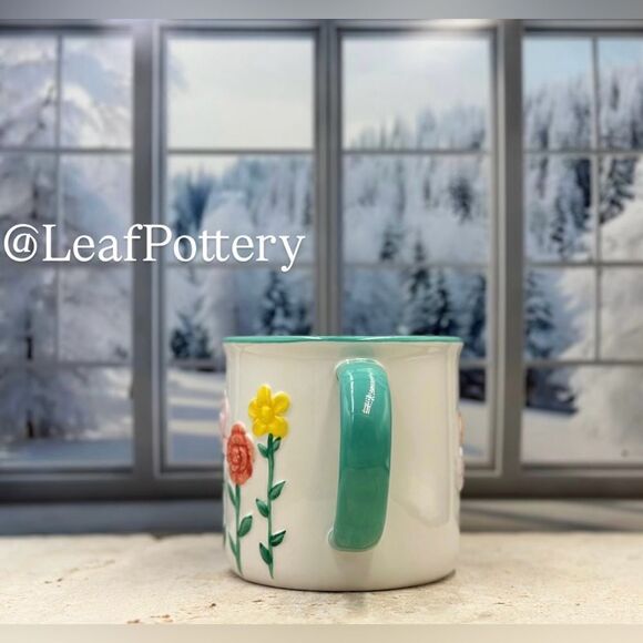 Happy Flowers Multi Colored Ceramic 18oz Camper Mug - Picture 7 of 9